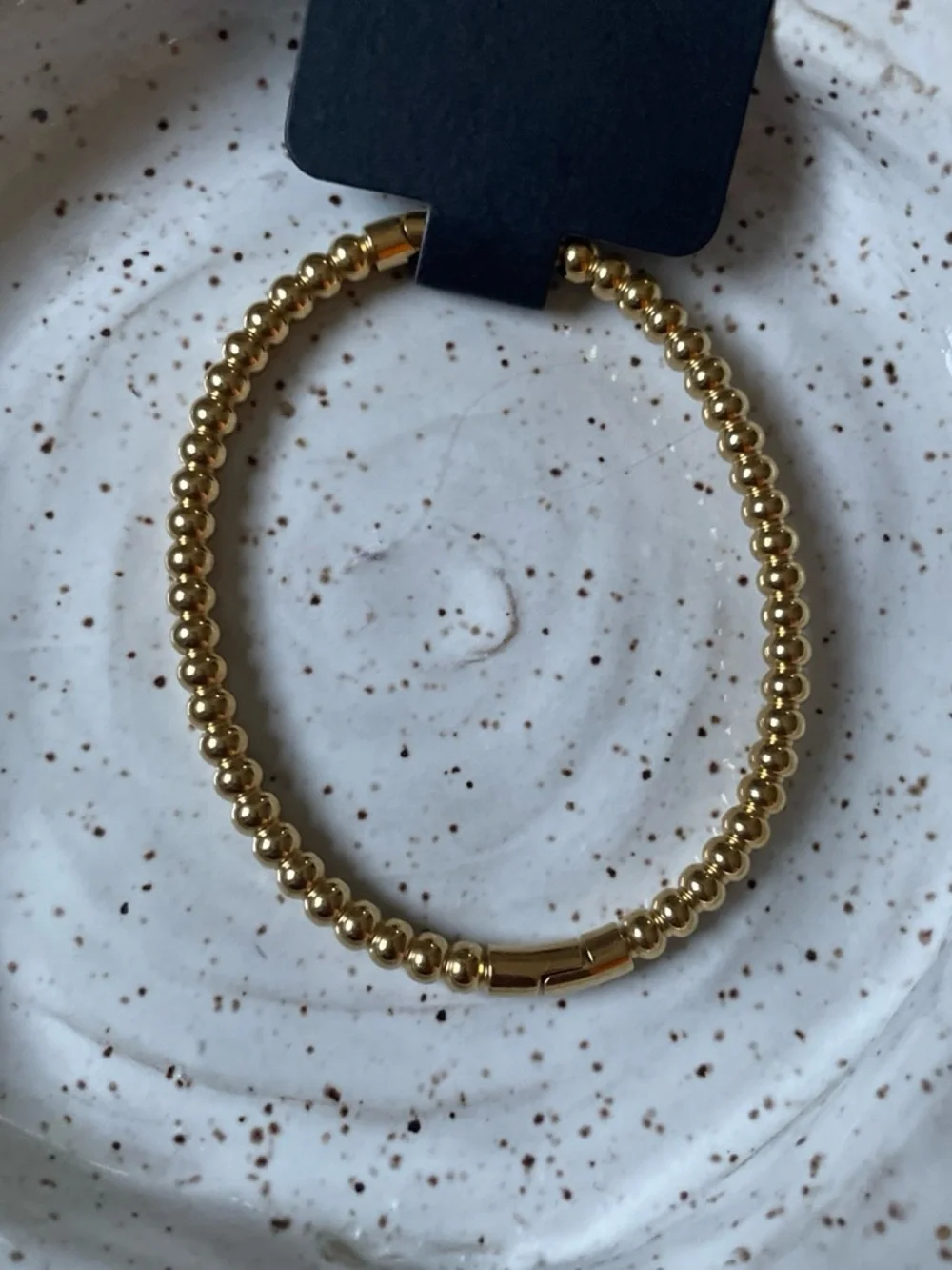 18k gold beaded bangle